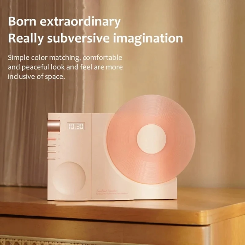 Vinyl Bluetooth Speaker Retro High-Quality Mini Audio Portable Clock Speaker Support TF Card /AUX Durable Easy To Use ,Green