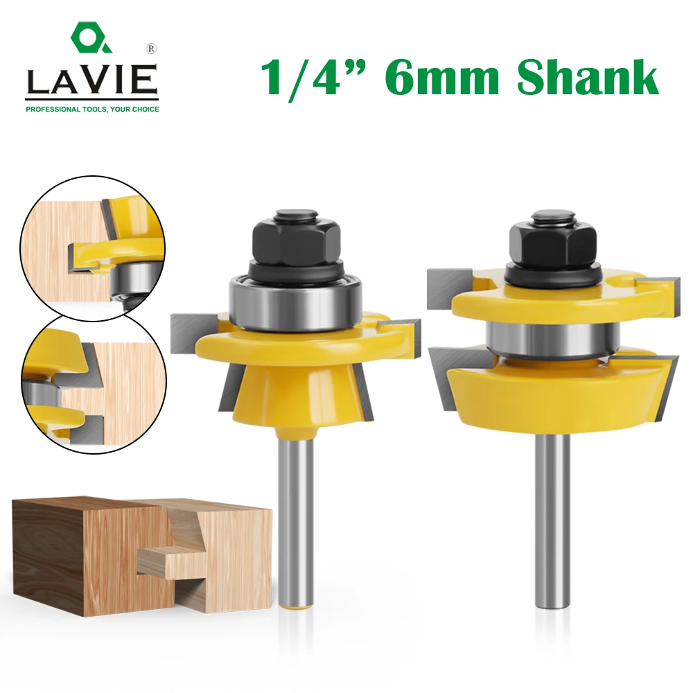2 pcs 6mm Wood Milling Cutter Tools Shank Carpentry Machine Woodworking Routing Set Milling Head Profile Cutter Para Madera