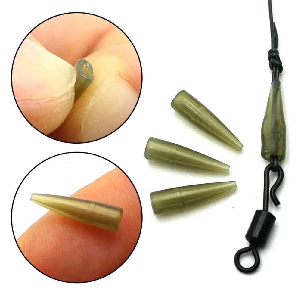 Feeder Too Green Rubber Chod Helicopter Rig Sleeve Tail Rubber Cone Fishing Accessories Connect with Fishing Hook Micro Carp