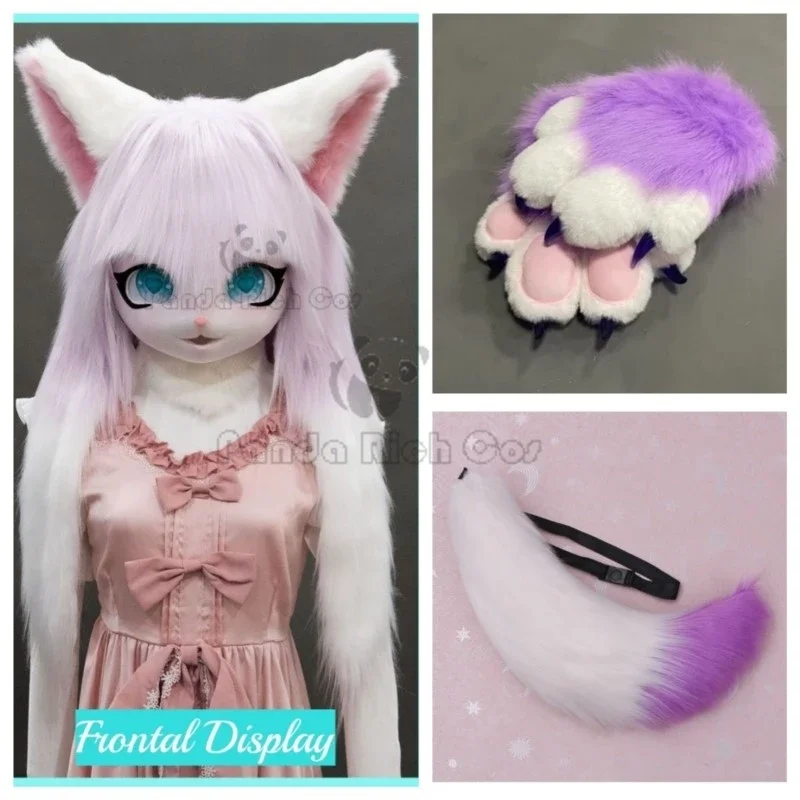 Fursuit Kigurumi Furry Headsets Cosplay Costumes Costumes Glove Tail Heads Rubbit Doll Cat Animal Wearable Kig Headsets Animal