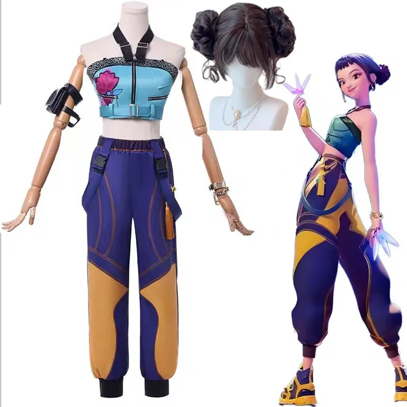 

Anime KPop Zoey Cosplay Team KPop Devil Hunters Costume Zoey Sexy Uniform Suit Halloween Carnival Party Outfit For Women Girls