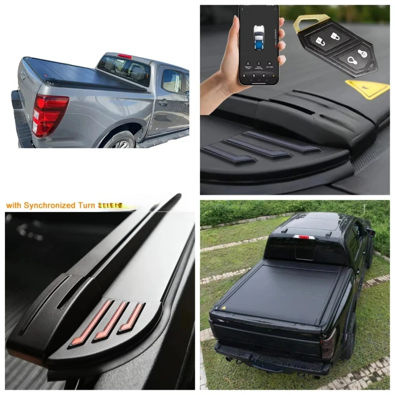 

High Quality Aluminum Alloy Retractable Roller Shutter Pickup Truck Bed Cover Power Remote Control Locking Waterproof H