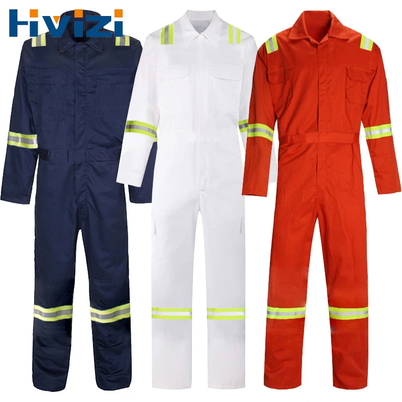 Work Clothing For Men 100% Cotton Wear-resistant Reflective Electrician Work Coveralls Miner Uniforms