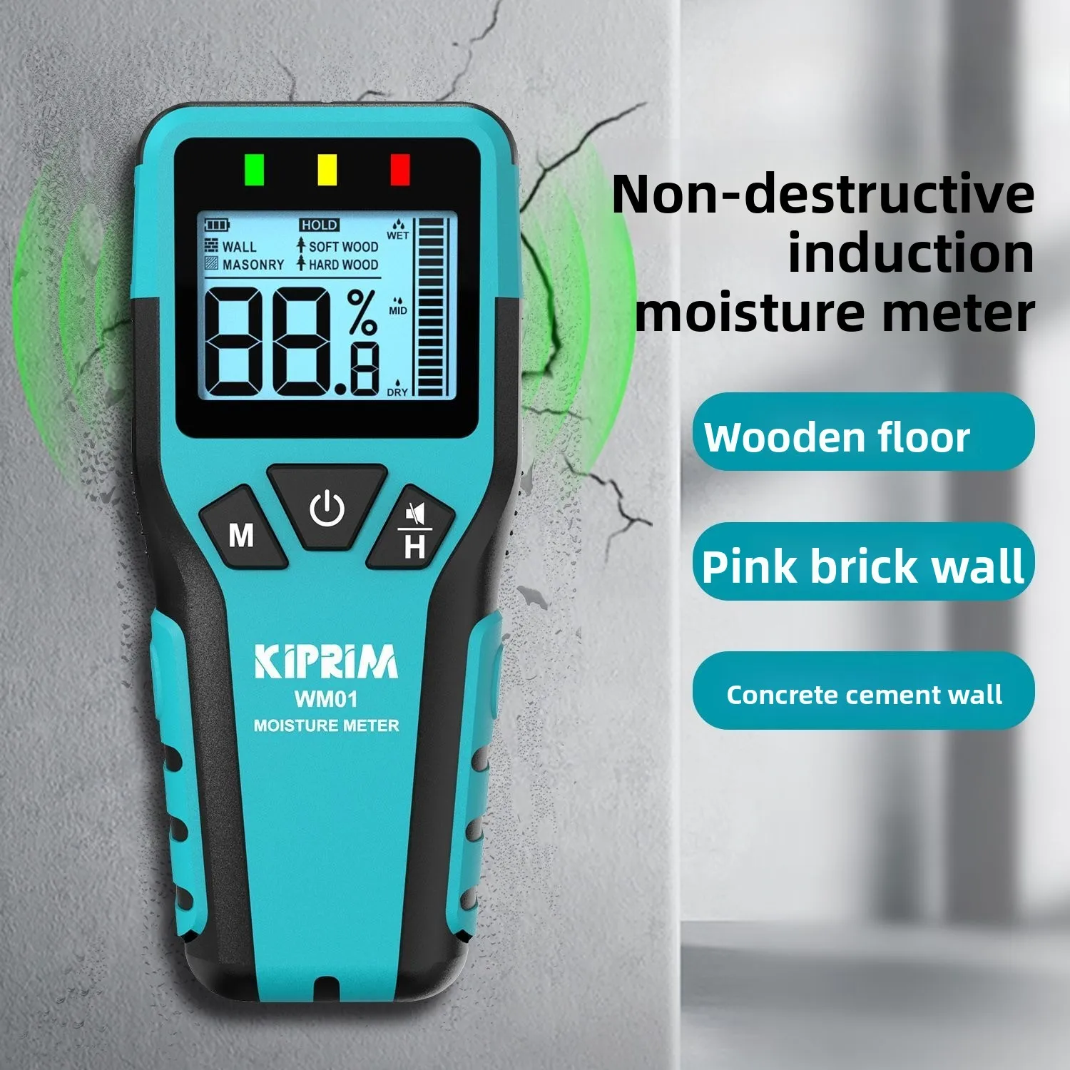 

WM01 Подходит для различных материалов. Тестер влажности древесины. Прибор для обнаружения влажности на стене. Не требующее обнаружения влажности.