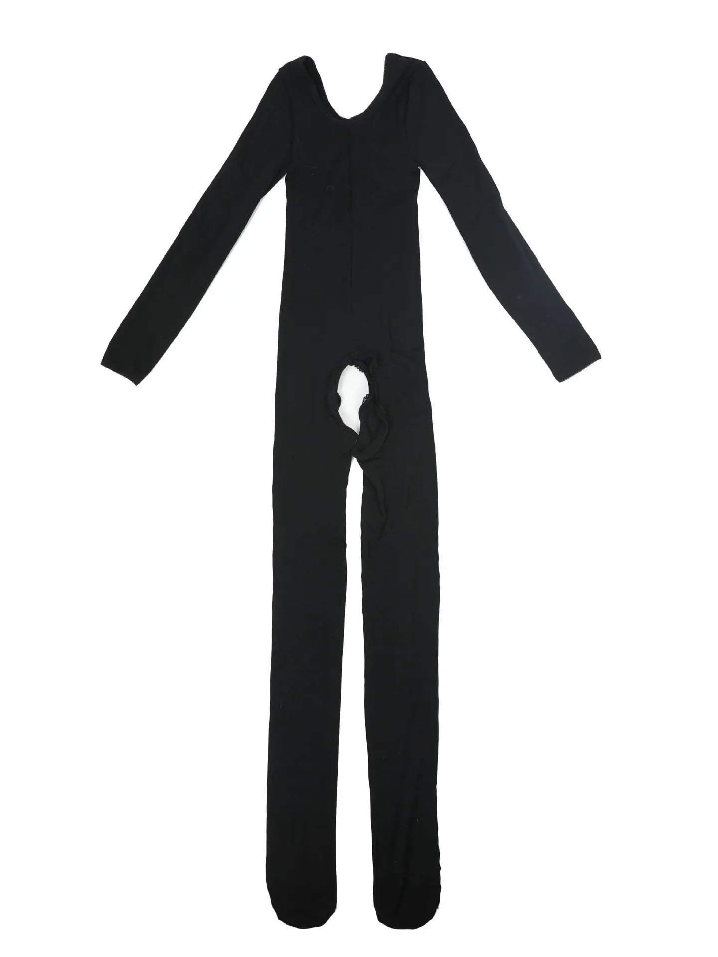 2024 Autumn/winter Plush Insulation Long Sleeve Bodysuits Women Open Crotch Slim Thickened Silk Stockings Bodysuits 3CQ5