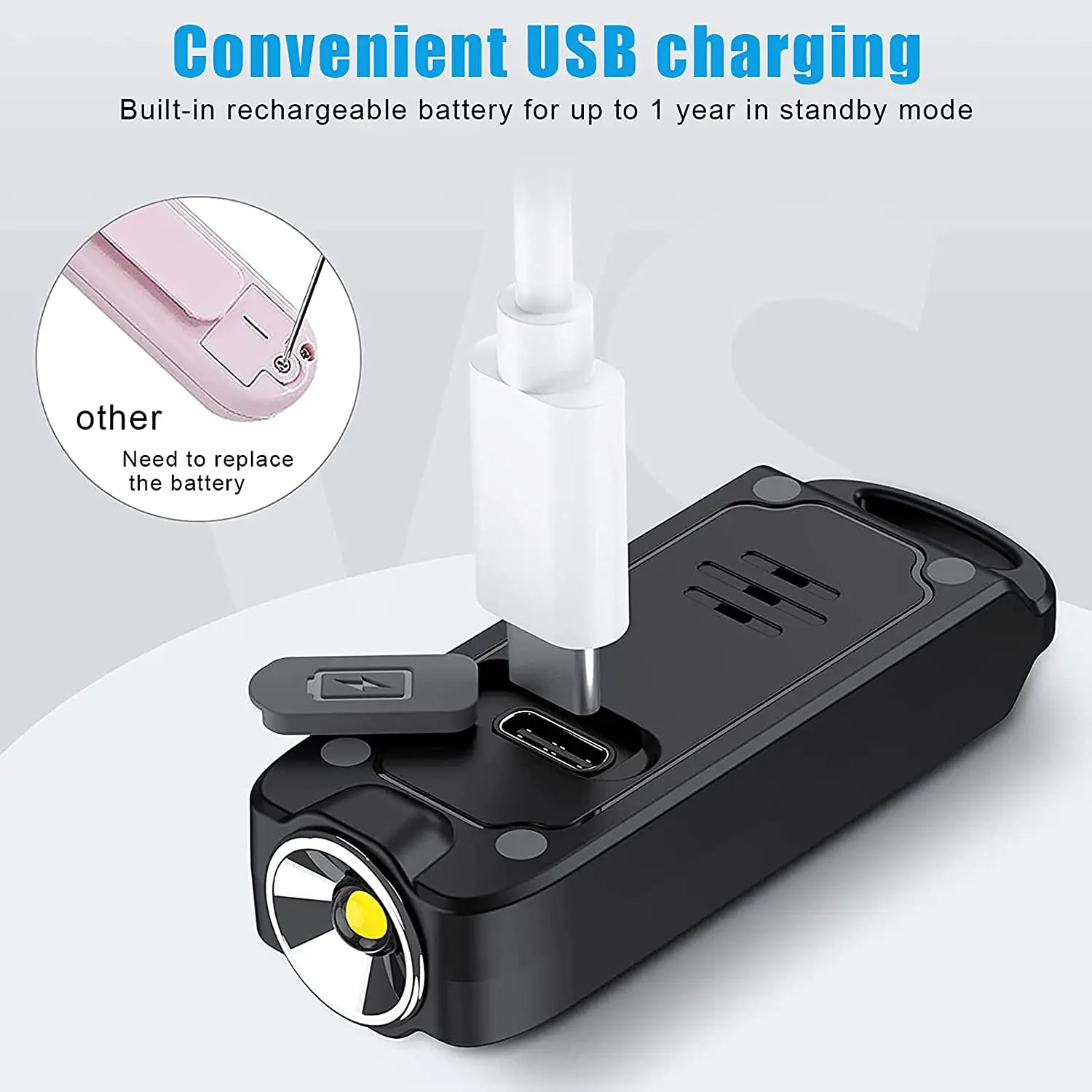 B34B-Safe Personal Alarm Rope Alarm Mini Self Defence Keychain 130DB Security Alarms with LED Flashlights for Women (Black)