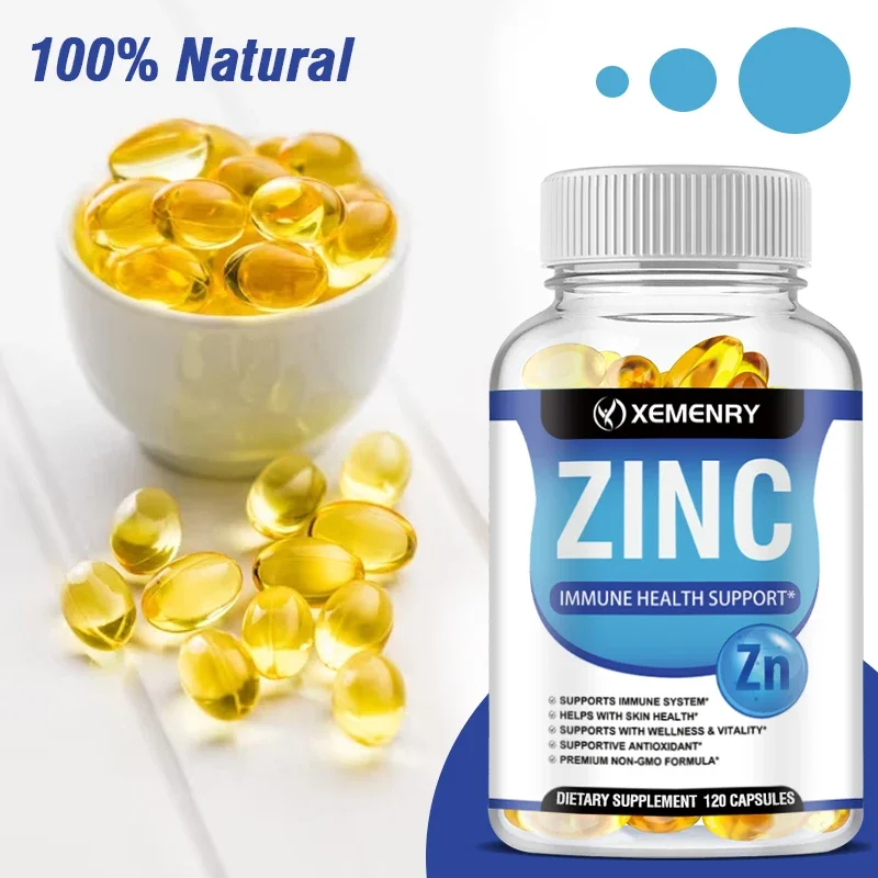 Zinc Capsules Support The Body\'s Immune Defense, Ultra Absorbable, Non-GMO, Gluten-Free, 120 Vegetarian Capsules