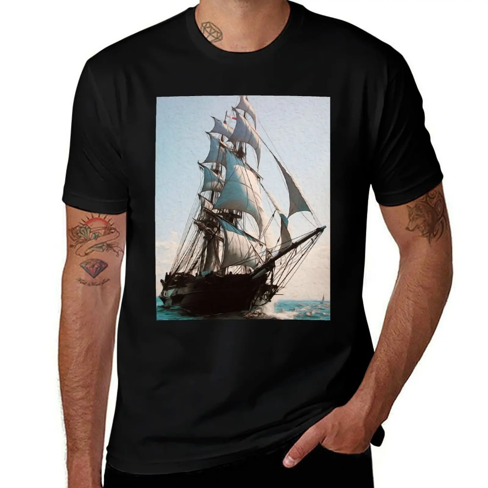Sailing the Ocean T-Shirt Basic All Season Solid T-Shirt