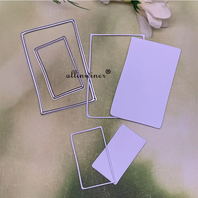 

2Pcs Rectangle frame Metal Cutting Dies Stencils Die Cut for DIY Scrapbooking Album Paper Card Embossing