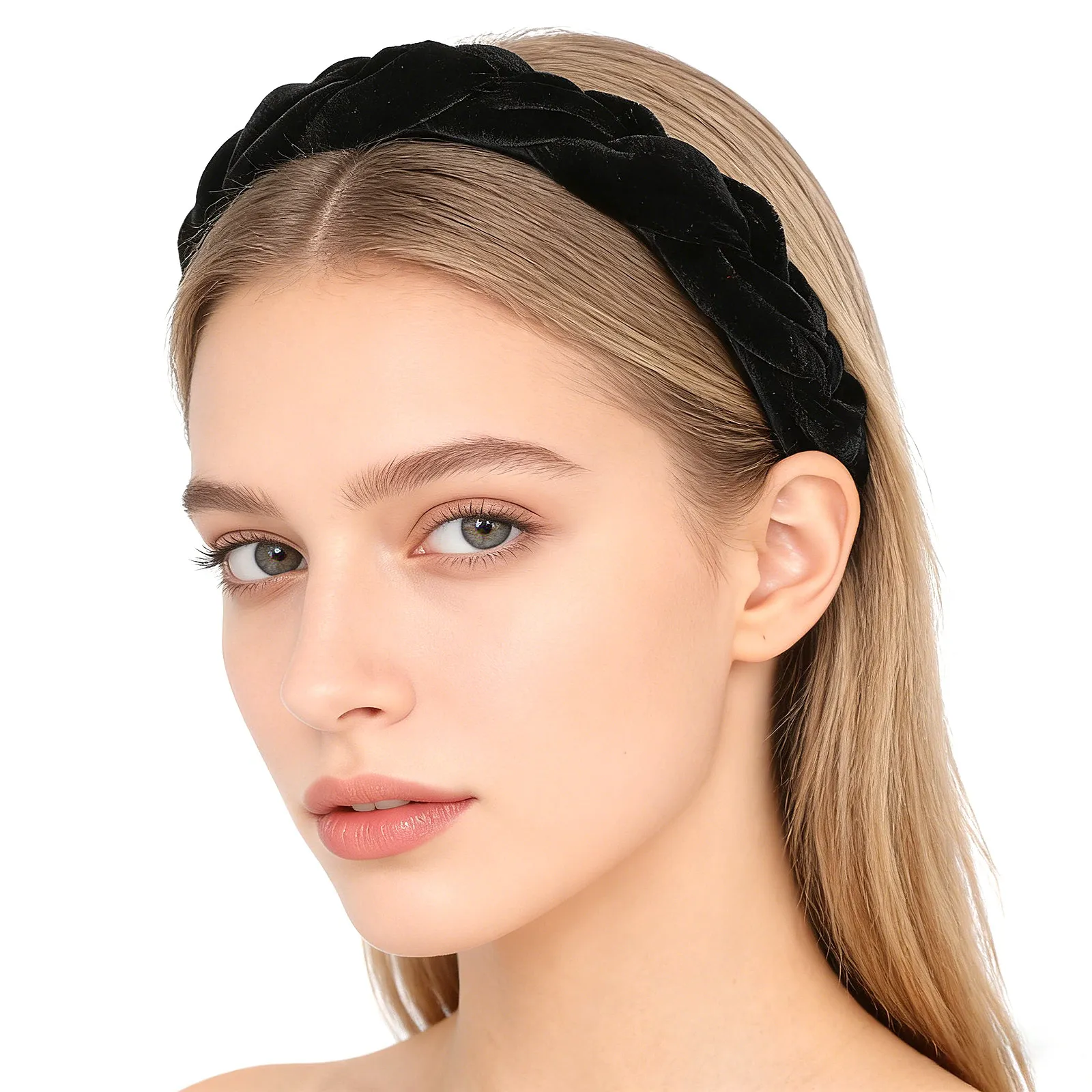 

Woman Hair Hoop Wide Braided Cross Design Elegant Comfortable Lightweight Headband for Daily Party Meeting Women Hair Accessory