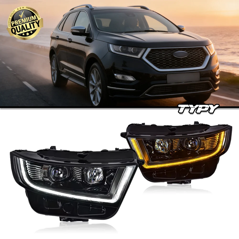 

Автомобильные фары TYPY для Ford Edge 2015-2019, светодиодные лампы, дневные ходовые огни, динамические, с функцией Plug and Play, автомобильные аксессуары