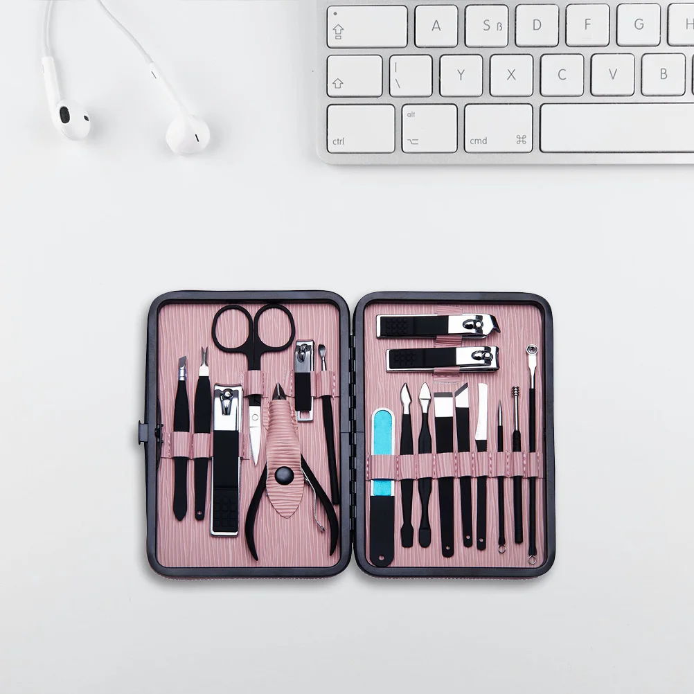 ชุดอุปกรณ์ทำเล็บมือและเล็บเท้า 1 ชุด ทำจากสแตนเลส ชุดกรรไกรตัดเล็บแบบพกพา สำหรับมืออาชีพ