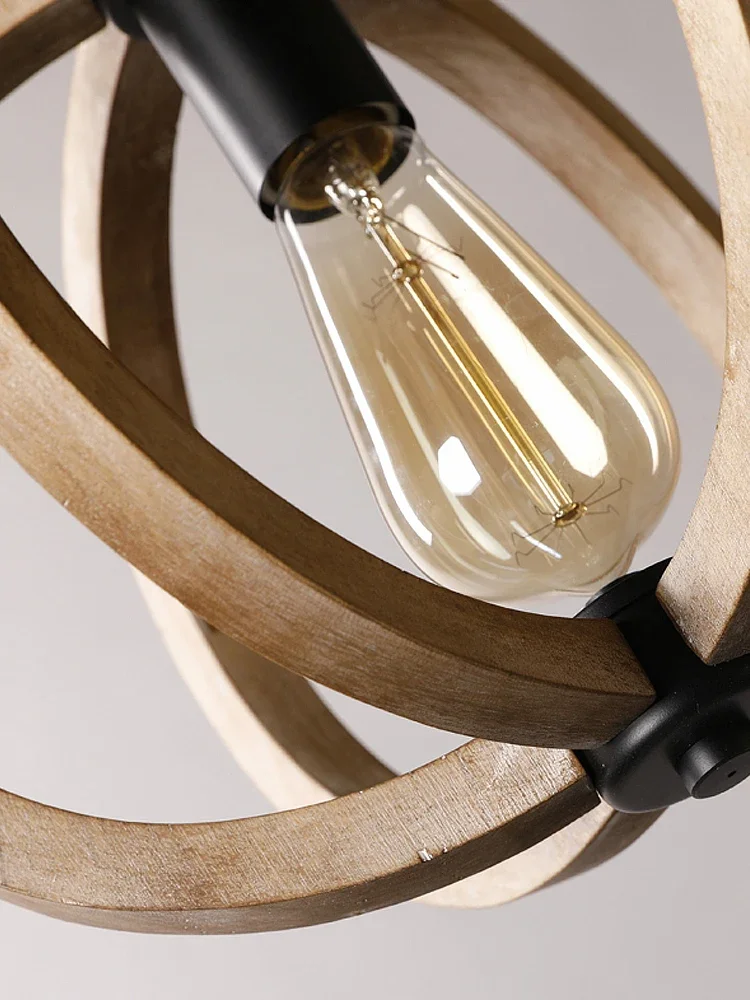 الأمريكية الريفية بسيطة الخشب الصلب الثريا الصغيرة مطعم مدخل سجل الرجعية شخصية الإبداعية أباجورة