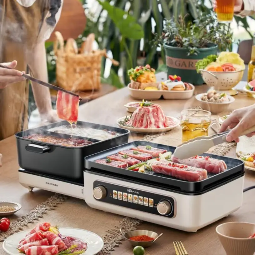 DKL-E22W1 اليوسفي بطة قابلة للطي الشواية شابو وعاء متكامل الشواء إناء/ قدر المنزلية الكهربائية الشواء وعاء متعدد الوظائف