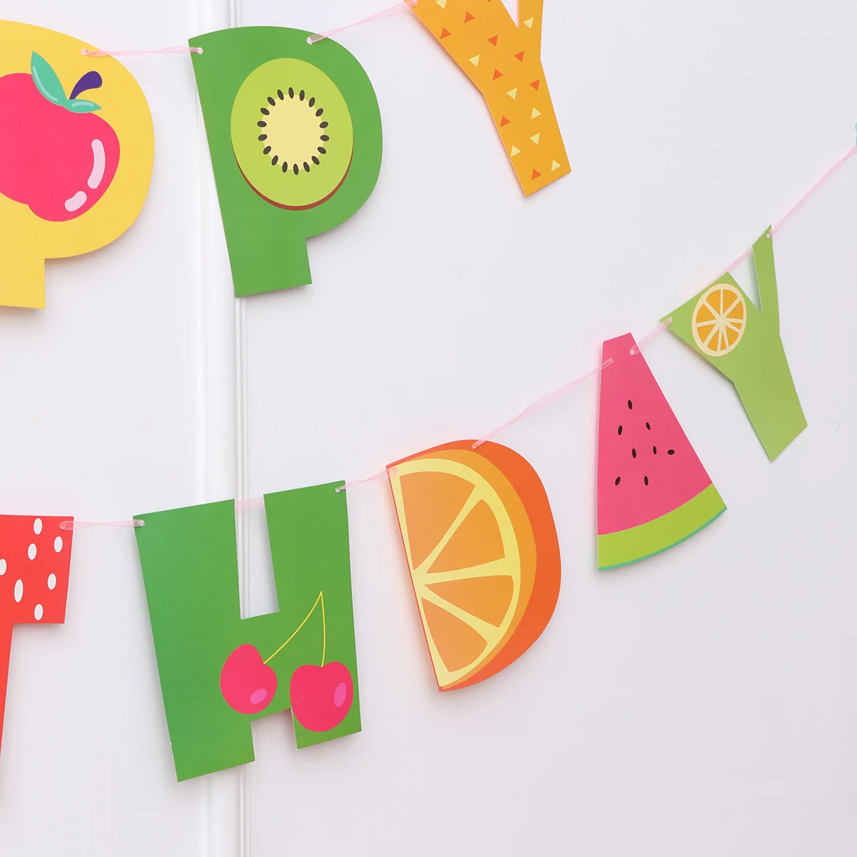 

Happy Birthday Banner Party Decoration 3M String Fruit Shape Summer Themed Pull Flag Bunting Decorative Festival DIY