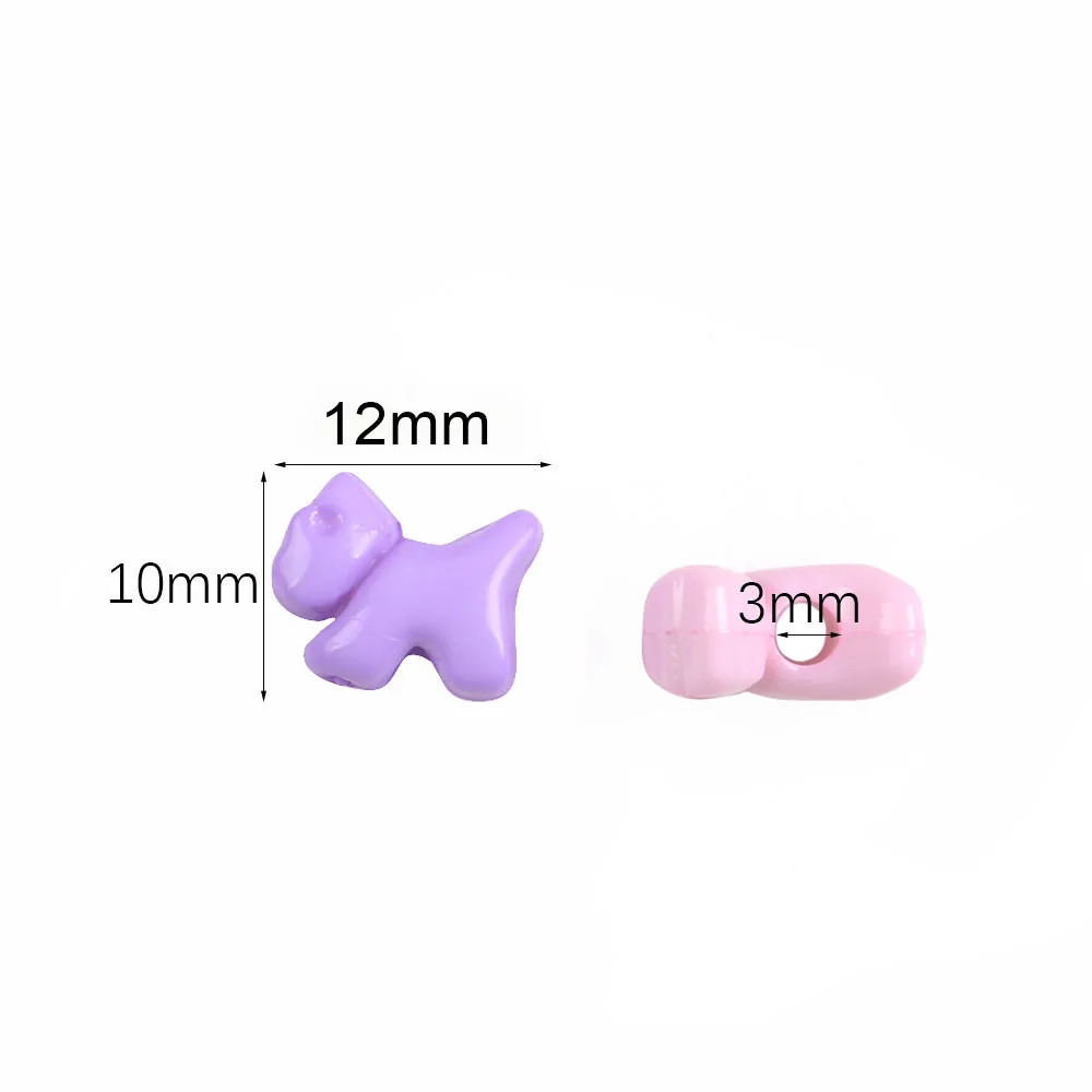 50pcs Cartoon Animal Dog Plastic Beads Pendant Loose Spacer Beads DIY Necklace Bracelet Keychain Jewelry Accessories