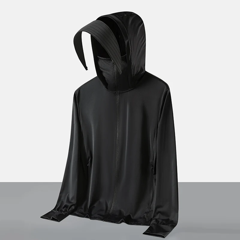 Couples Outdoor Running Fitness Sports Leisure Lightweight and Breathable Hooded Sunscreen Clothes UV Resistant Skin Clothes