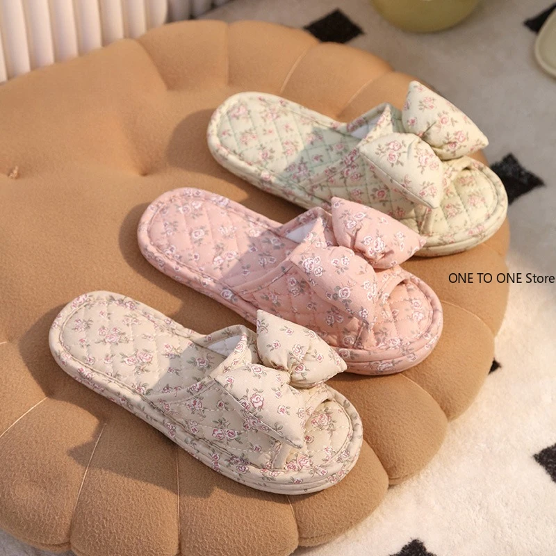 

Оптовая продажа, домашние тапочки, мягкая хлопковая напольная обувь с цветочным принтом, модные тапочки с цветочным рисунком, нескользящие домашние тапочки, обувь для спальни, смешанный заказ
