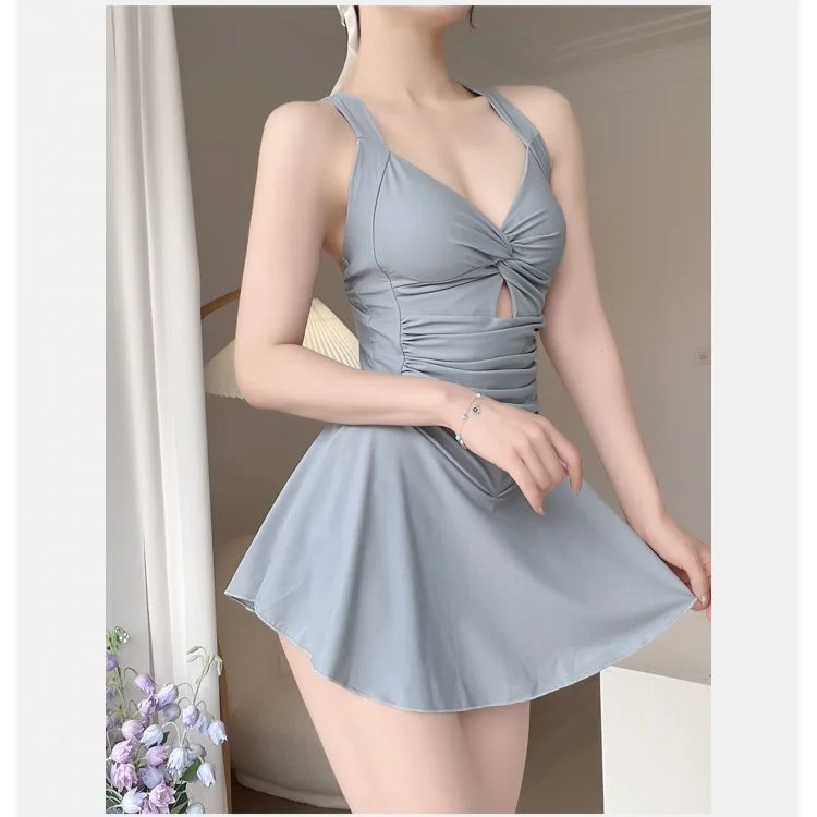 

Fashionable women's one-piece swimsuit Waist slimming sexy swimsuit with chest cushion high waisted camisole swimsuit skirt