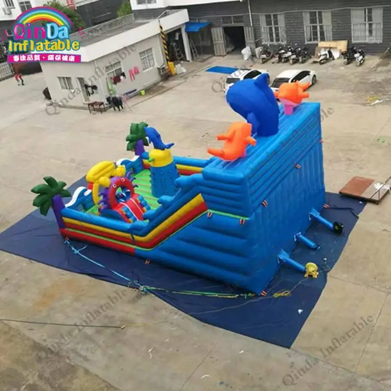 Commercial Party Giant Inflatable Combo Bouncer Adult Bouncy Fun City Bouncing Castle For Kids