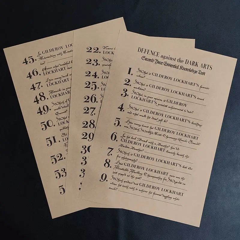 Material periférico Magic Boy, papeles de prueba Gilderoy Lockhart, realizan pruebas ridiculosas durante la clase, accesorios de Cosplay