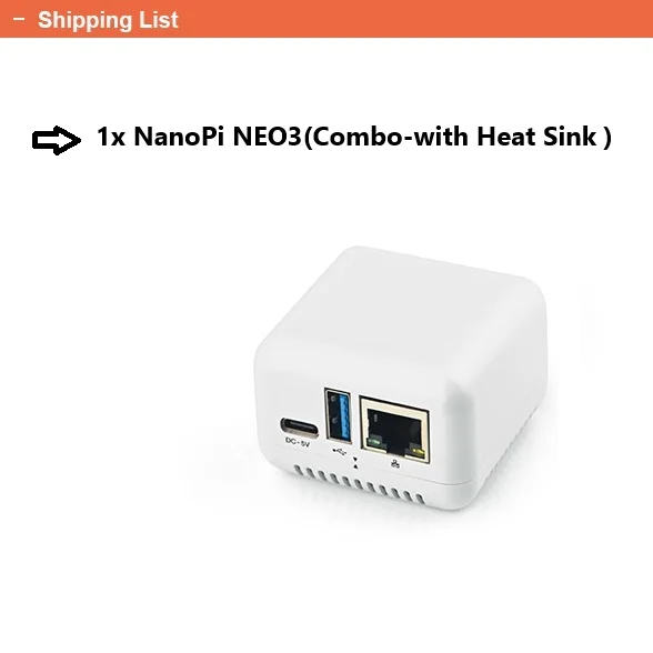 

Маршрутизатор OpenPi Nano Neo3 1G DDR4 RAM Rockchip RK3328 Quad Cortex-A53 До 1,3 ГГц, 1 ГБ Ethernet, USB3.0 OpenWRT, Ubuntu, Multi, Linux