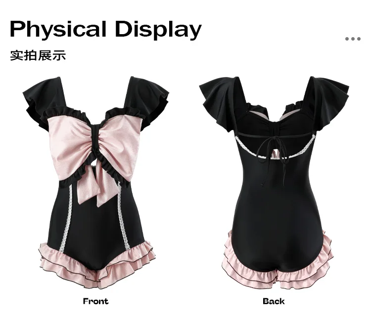 Swimsuit Women's 2025 Summer New High-end Swimsuit Hot Spring One-piece Swimsuit Sweet Pink Bow Beach Dress