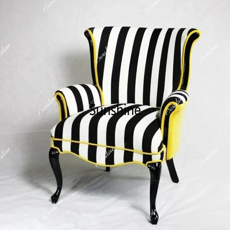 

Simple and stylish solid wood single sofa chair bedroom balcony living room leisure chair