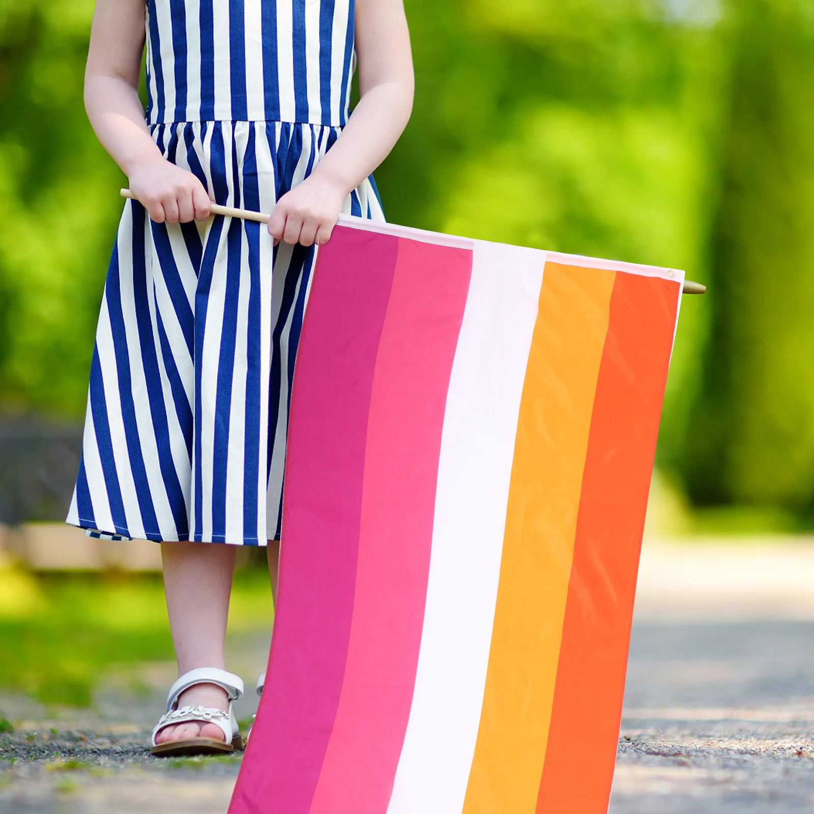 

Lesbian Flag Portable Outdoor Banner Ornament Stripes Rainbow Support Gay Flags Party Polyester
