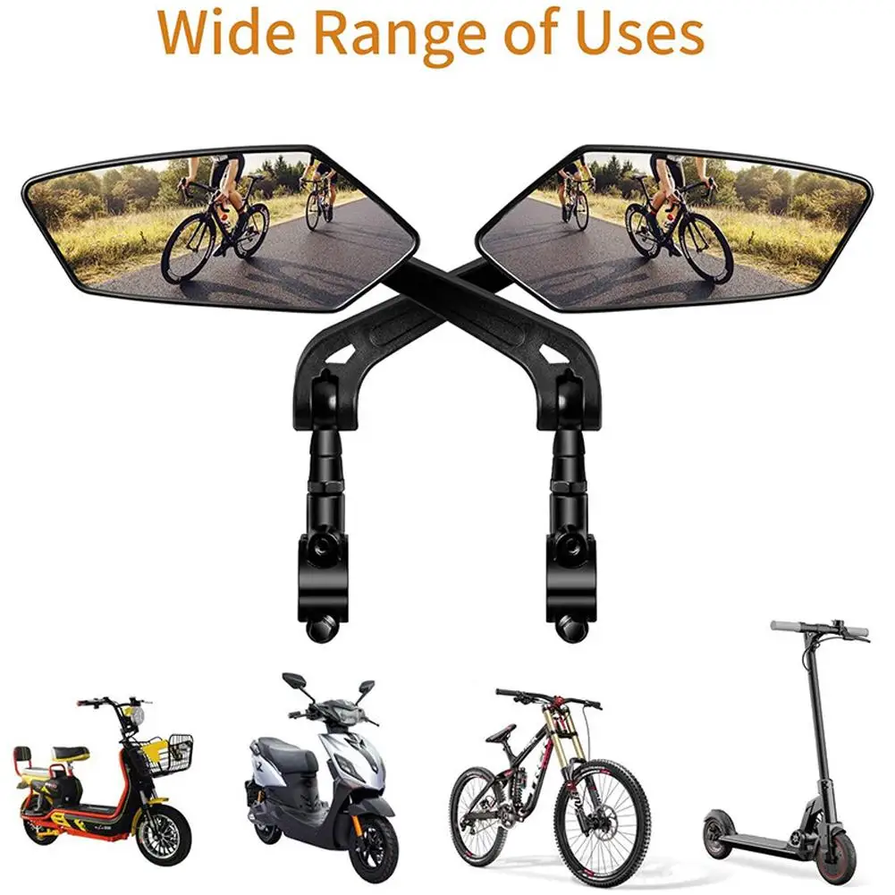 

Clear Rearview Electric Scooter Cycling Bicycle Accessorie Bike Rear View Mirror Reflector Adjustable Rotatable Handlebar Mirror