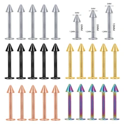 5PC/Set Stainless Steel Labret Stud Nose Lip Helix Bar Stud Taper Tongue Piercing Ear Tragus Cartilage Earring Body Jewelry