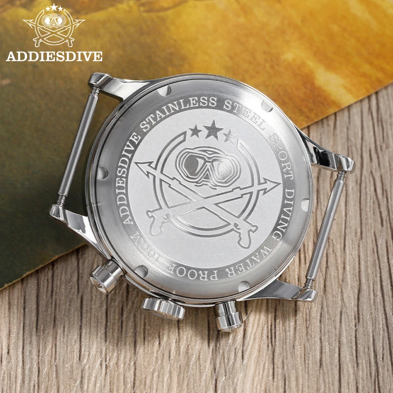ADDIESDIVE 38mm Chronograph Quartz Wristwatch AR Coating BGW9 Luminous 100m Waterproof Men's Watches Luxury AD2542 reloj hombre