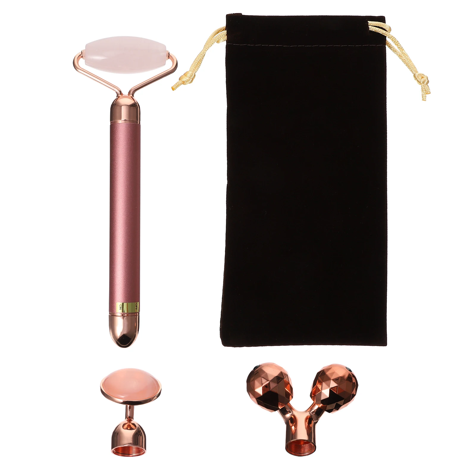 

1 комплект, нефритовый ролик для лица, 3-в-кристаллический массажер для лица, антивозрастной инструмент для стимуляции коллагена, удаления темных кругов