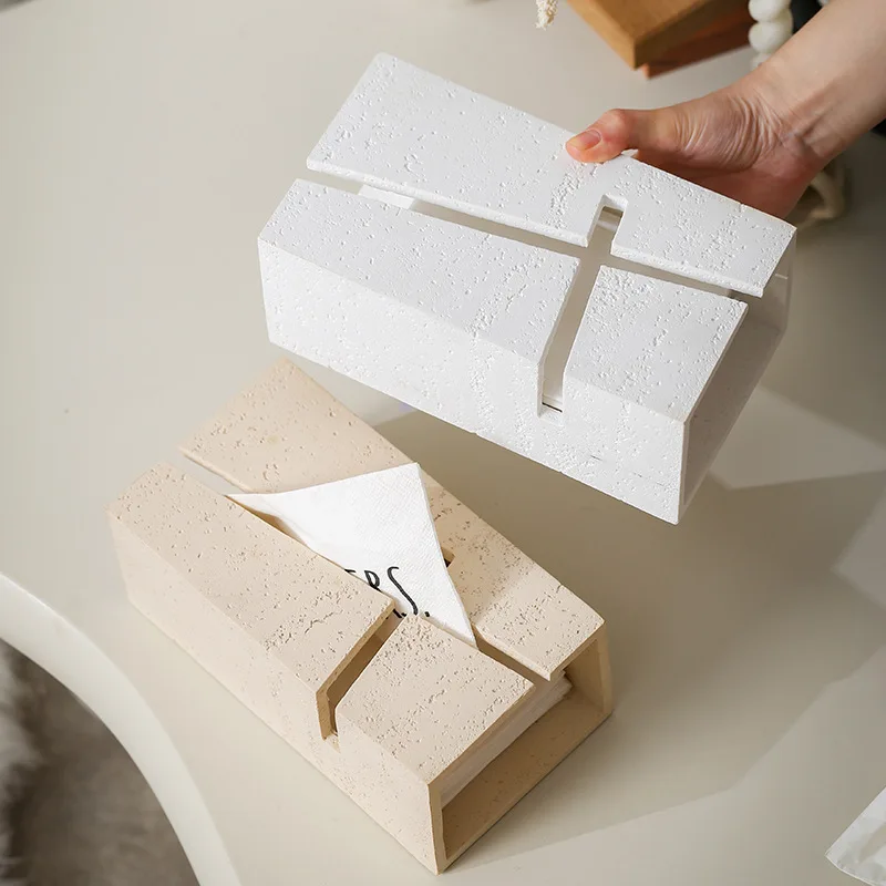 

Sandstone Cave Stone Paper Box Guest Restaurant Bedroom Napkin Tissue Box Bathroom Toilet Tissue Storage Box Home Decoration