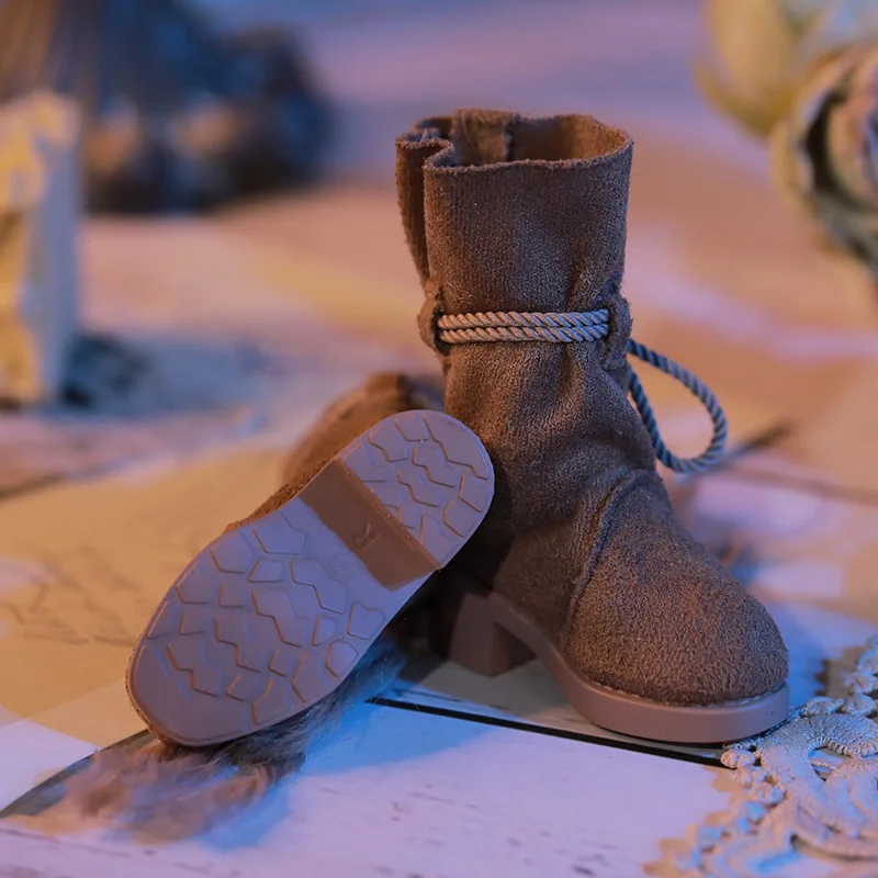 BJD doll shoes suitable for 1/6 size cute doll shoes fashionable and versatile brown suede boots doll accessories