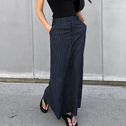 Skirt Women Office Lady High Waist Striped Fashion New Euro-America Style Simple Women Skirt Luxury