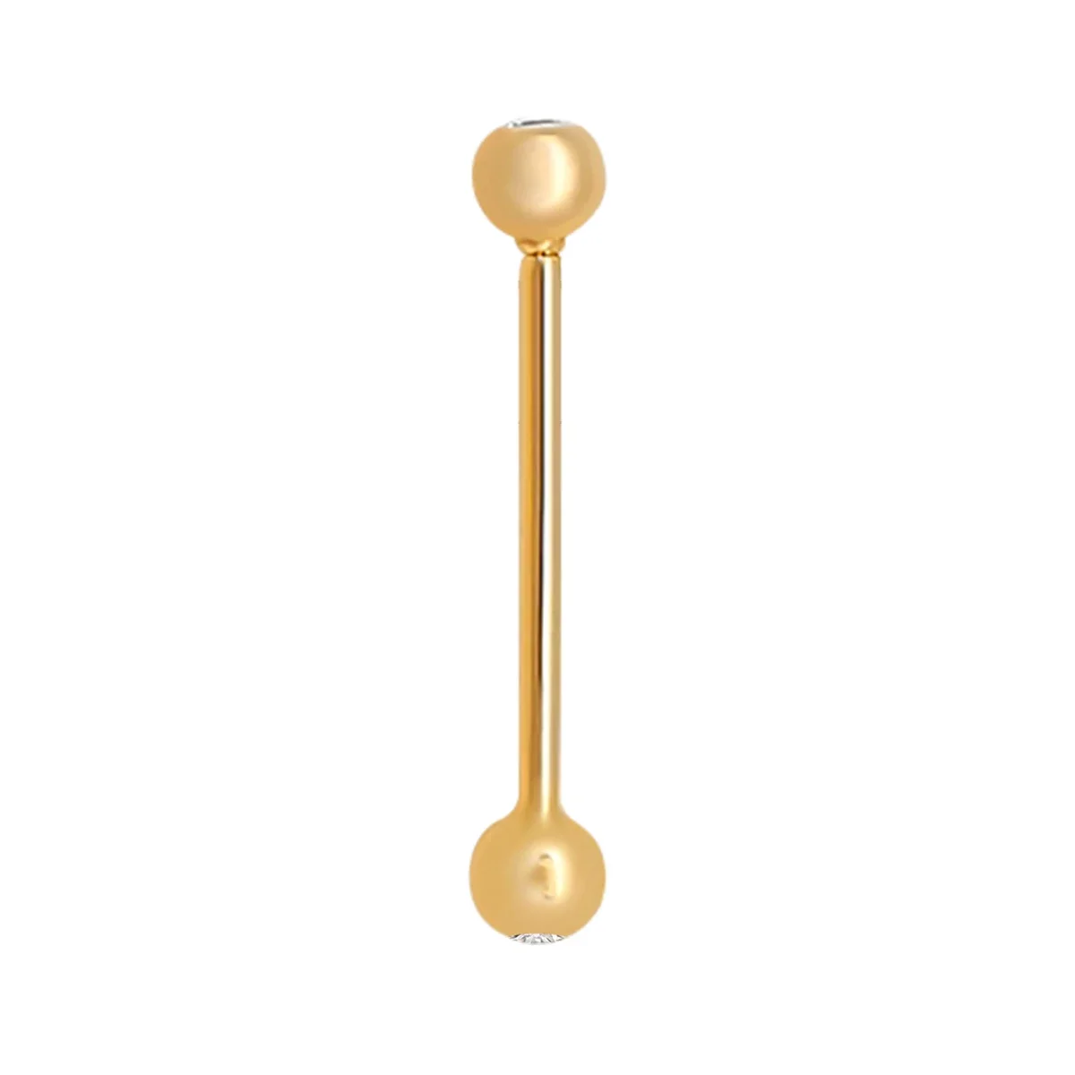 

14K Pure Gold Ear Clip With Setting Zircons 14G Light Weight Hollow Belly Button Ring Customized Size Navel Bar Piercing Jewelry