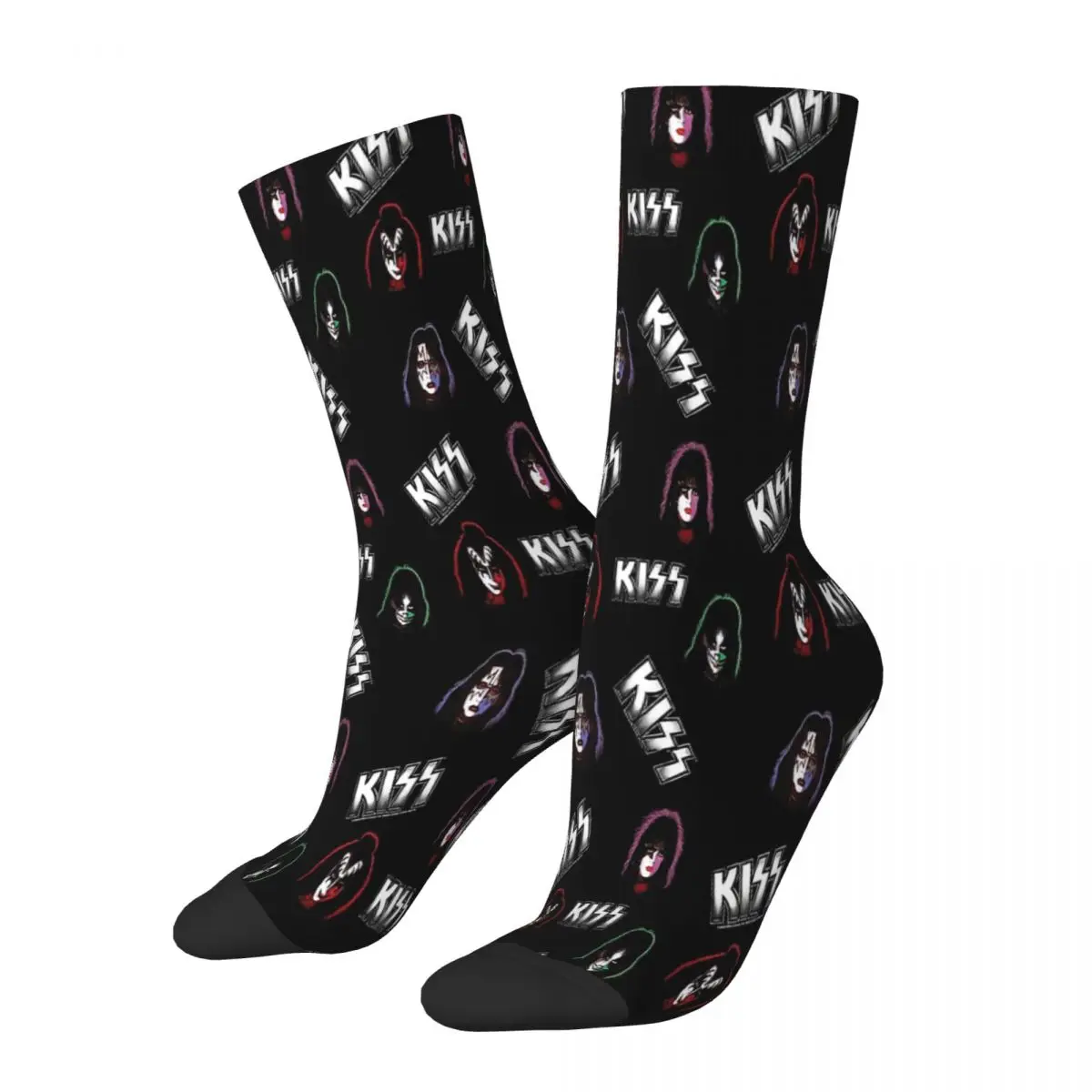 KISS Faces Pattern Socks Male Mens Women Summer Stockings Hip Hop