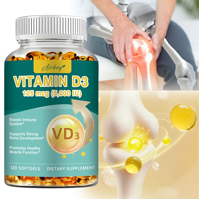 كبسولات فيتامين د3 - تعزز امتصاص الكالسيوم، تدعم صحة العظام والأسنان، وتعزز الطاقة، وتعزز المناعة