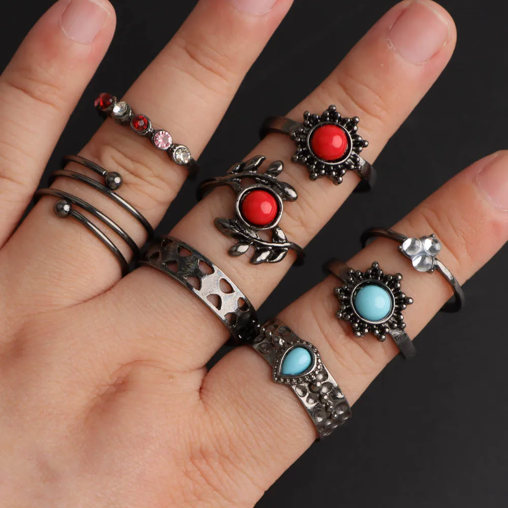 20/30/50 قطعة/الوحدة موضة خمر الشرير فراشة الأفعى متعدد الألوان الحجر الطبيعي خواتم للنساء الرجال القوطية مجوهرات الحفلات هدايا #6