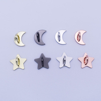 2Pcs Metal DIY Phone Case Accessories Adhesive Pendant  Star Moon Base Pendant Universal Hook