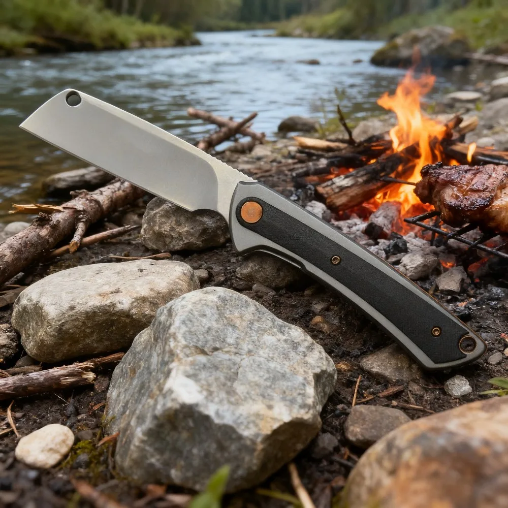 2025 سكين جيب التخييم D2 شفرة الألومنيوم مع مقبض G10 في الهواء الطلق التكتيكية الدفاع عن النفس السكاكين سكاكين الصيد