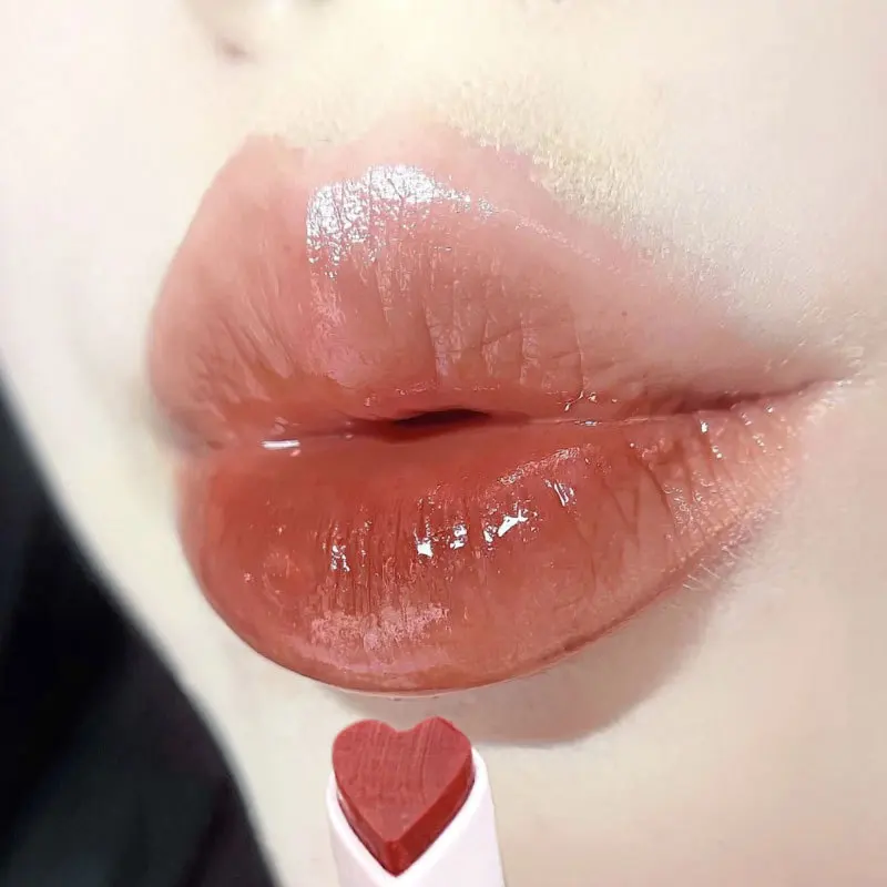 Água Clara Luz Brilho Labial Sólido, Geléia Rosa Lip Tint, Espelho De Vidro Esmalte, Batom Hidratante Em Forma De Coração, Lápis Maquiagem