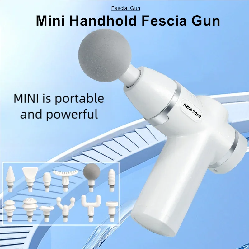 Mini Handheld Massage Gun, 8 Speeds & 12 Heads Deep Tissue, 45dB Quiet 3500RPM Motor, Type-C Fast Charge LCD Display Portable