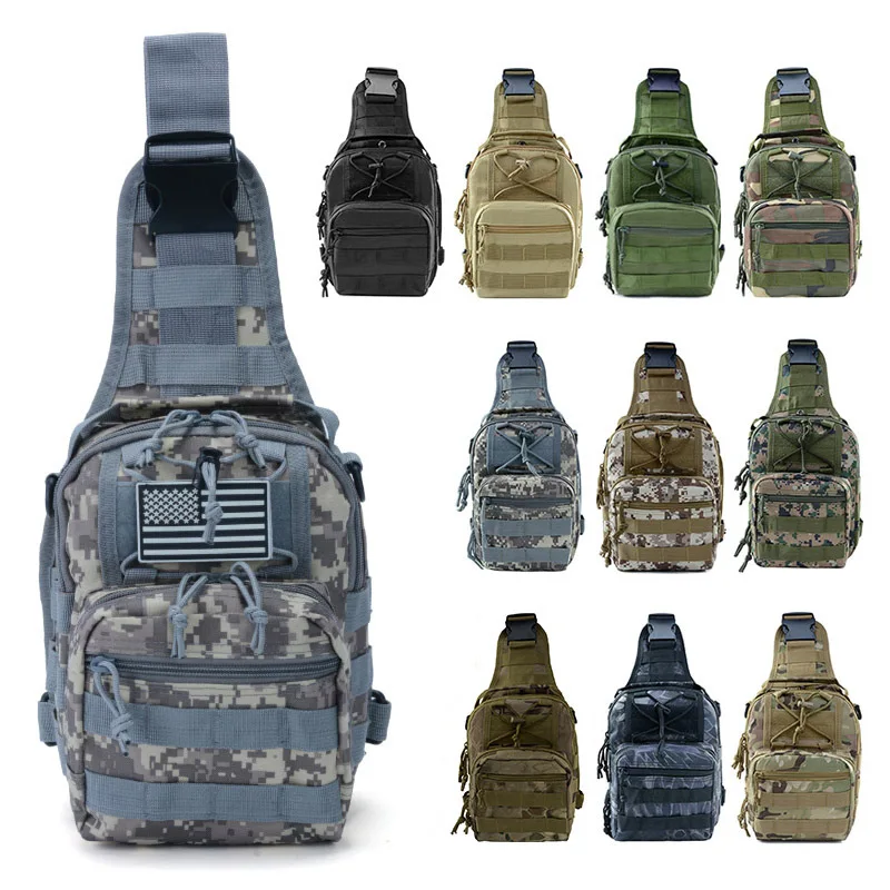 Men Tactical Sling Bag Chest Shoulder Fanny Pack Cross Body Molle Pouch For Women Military Style Camouflage Crossbody Bag