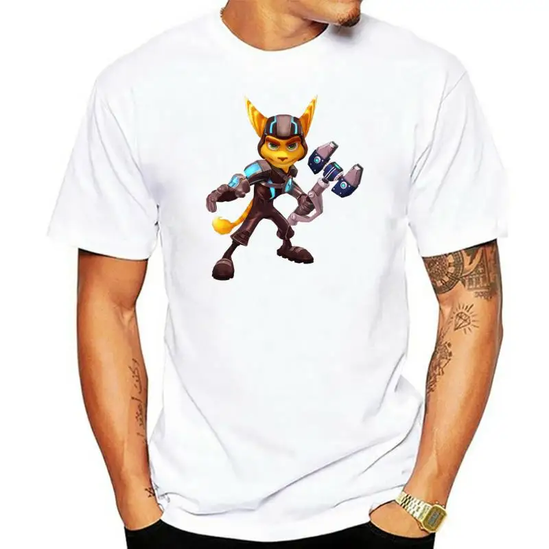 fashion mens t-shirt Ratchet And Clank Game Character Ratchet mens (womans available) t shirt black MAN T-SHIRT