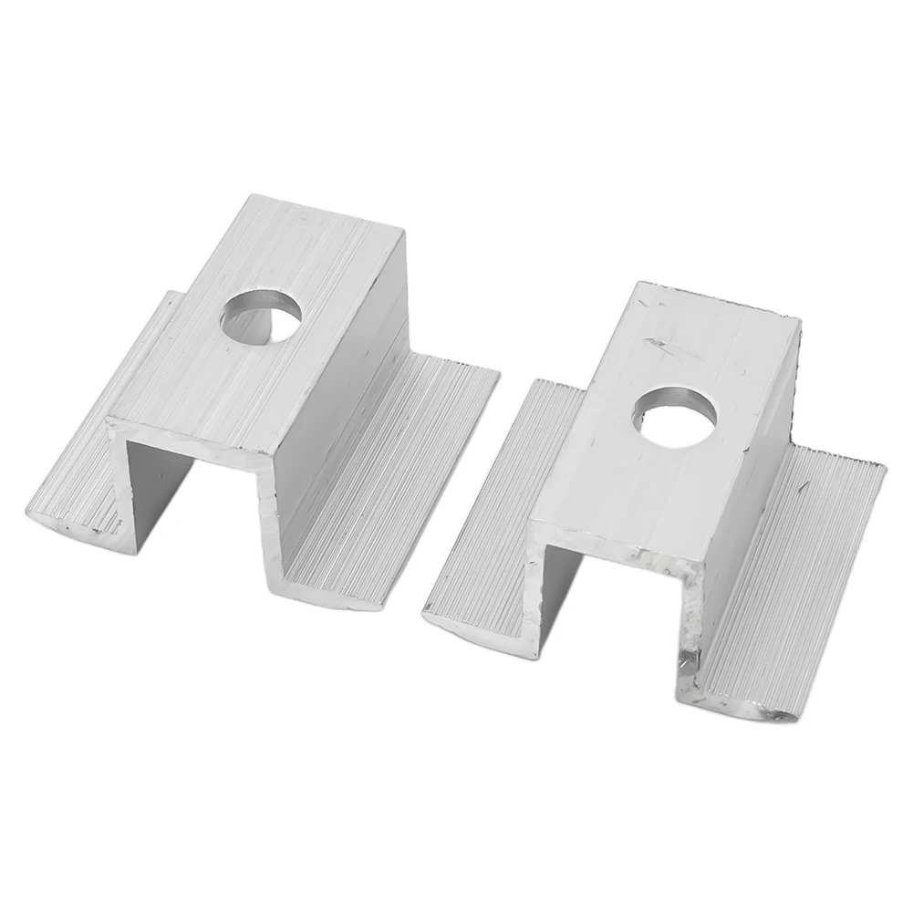 10PCS Aluminum Solar Middle Clamp for Panel Positioning and Stability on Ground Mount and Rooftop Rail Systems