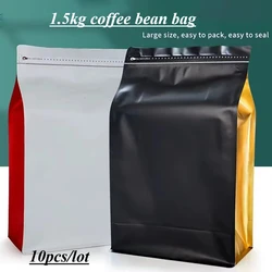 10pcs Plastic 3lb 5lb Coffee Bean Chocolate Vanilla Protein Powder Bag with Valve 1.5kg 2.5kg Dry Pet Dog Treat Food Bags