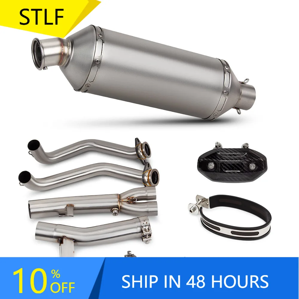 

STLFFor Hondas XL750 Transalp 750 Motorcycle Exhaust Full System Manifold Project Muffler with DB Killer Carbon Anti-scalding Co