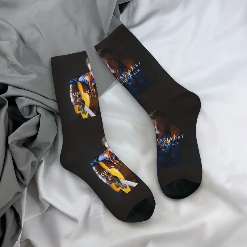 Coole Johnny Hallyday Sohn Reve Americain Socken Frauen Männer warme 3D-Druck Französisch Rock Sänger Fußball Sport Socken